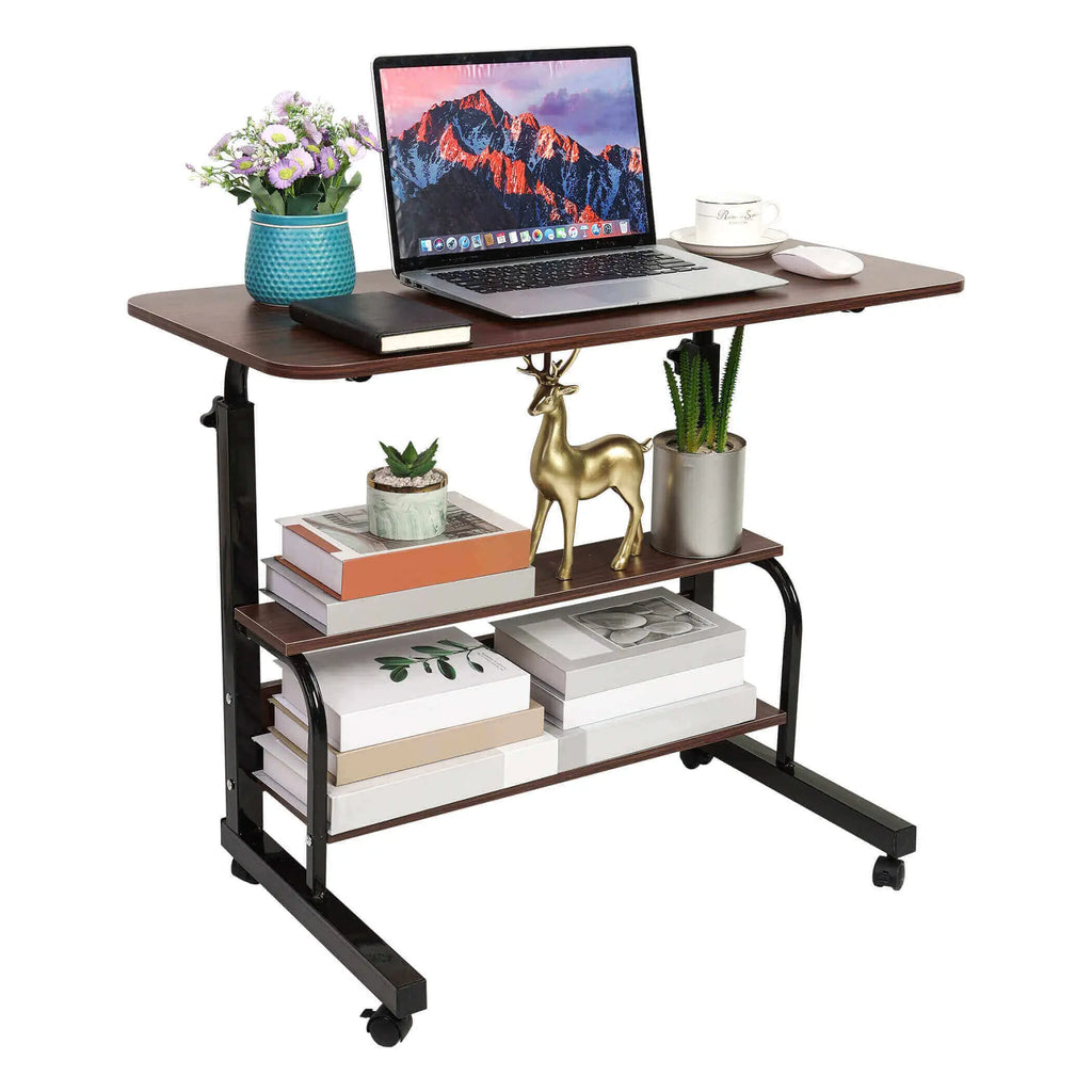 Office Desks for Home Study Desk Work Desk for Small Spaces Desk Computer Desk Stand Up Desks with Storage Portable Desk for Bedrooms Gaming Table Furniture Writing 31.5x15.7 Inch Brown C